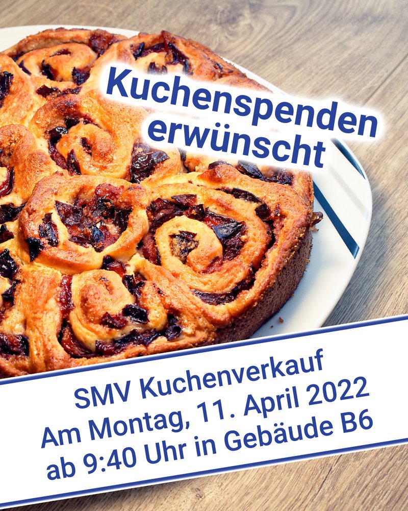 Information über den SMV-Kuchenverkauf.